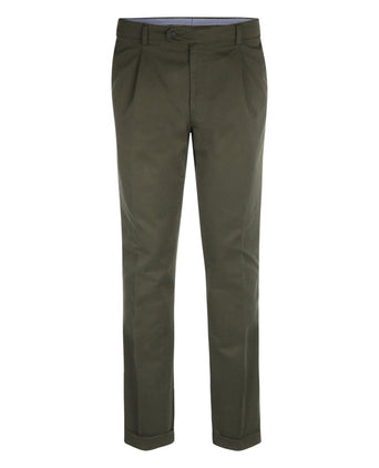 Pantalon Blackpool Bandplooi met Omslag | Groen