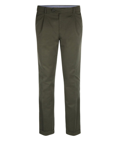 Blackpool Trousers Pleated with Turn-Up | Green