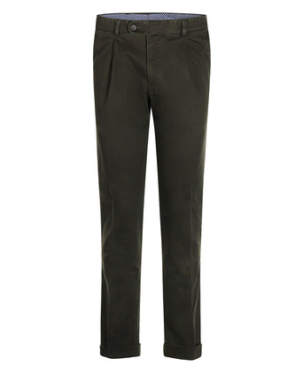 Pantalon Blackpool Bandplooi met Omslag | Groen