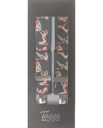 Elastic suspenders with clips | Black