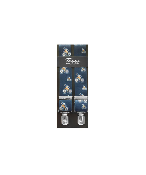 Elastic Braces with Clips | Blue