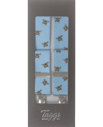 Elastic suspenders with clips | Denim Blue