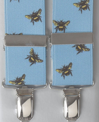 Elastic suspenders with clips | Denim Blue