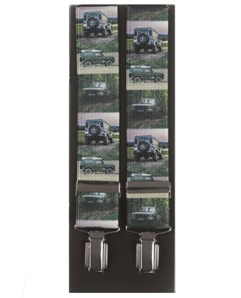 Elastic suspenders with clips | Green