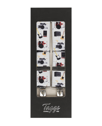 Elastic Braces with Clips | White