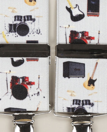 Elastic Braces with Clips | White