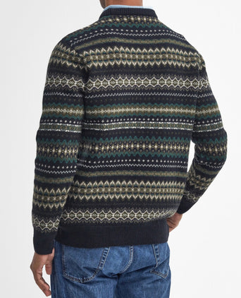 Barbour Pullover Fairisle Ronde Hals | Zwart