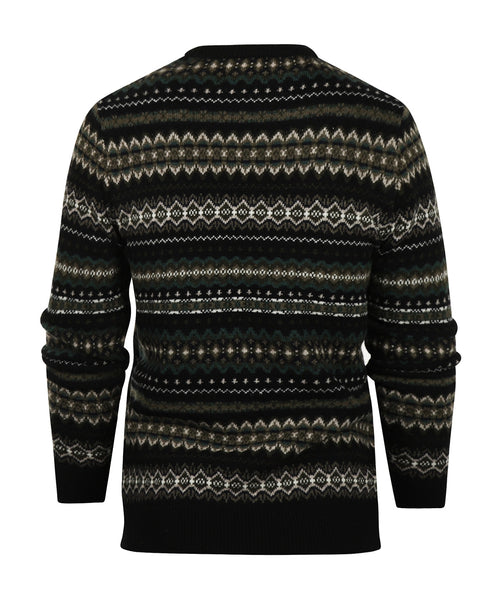 Barbour Fairisle Crew Neck Pullover | Black