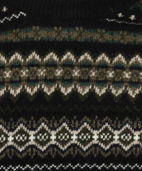 Barbour Fairisle Crew Neck Pullover | Black