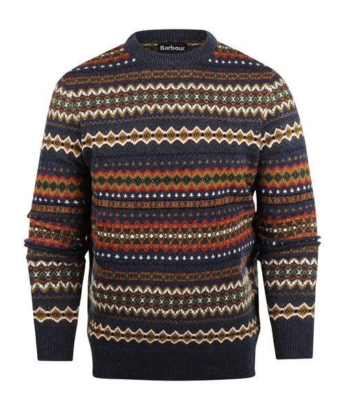 Barbour Pullover Fairisle Ronde Hals | Navy Blauw