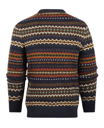 Barbour Fairisle Crew Neck Pullover | Navy Blue