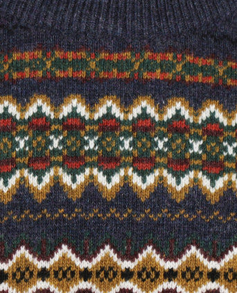 Barbour Fairisle Crew Neck Pullover | Navy Blue