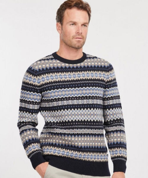 Barbour Fairisle Crew Neck Pullover | Night Blue