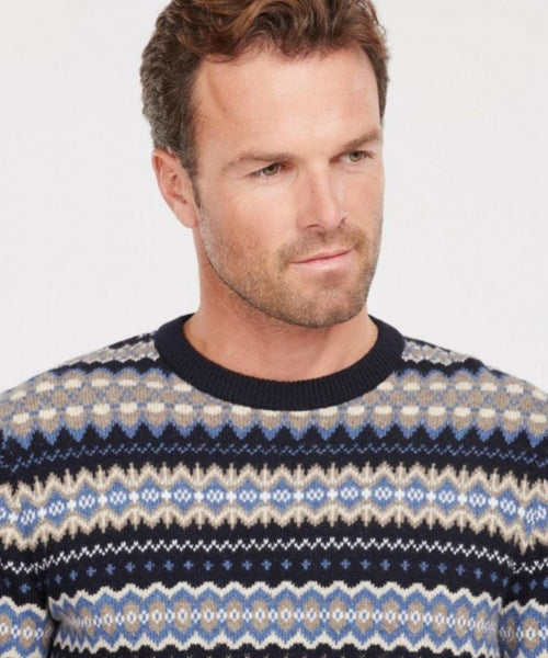 Barbour Fairisle Crew Neck Pullover | Night Blue