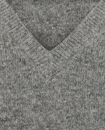 Pullover klassiek Lamswol v-hals | Grijs