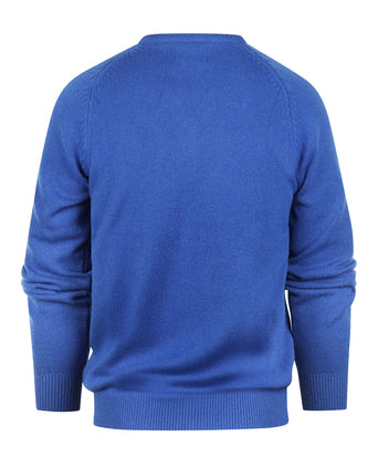 Classic Lambswool v-neck sweater | Blue