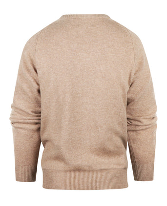 Classic Lambswool v-neck sweater | Brown