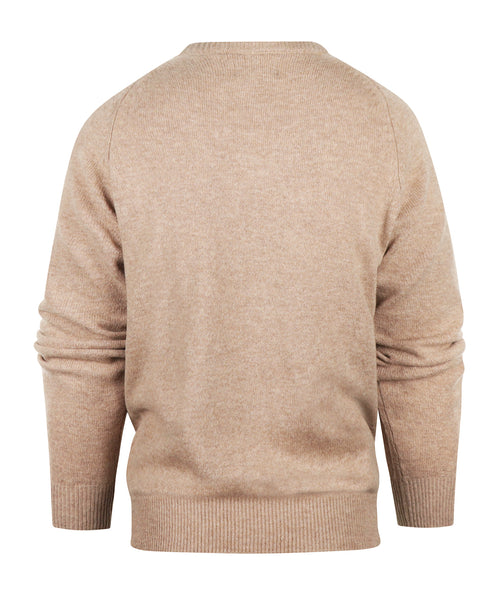 Pullover klassiek Lamswol v-hals | Bruin