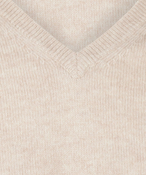 Classic Lambswool v-neck sweater | Brown