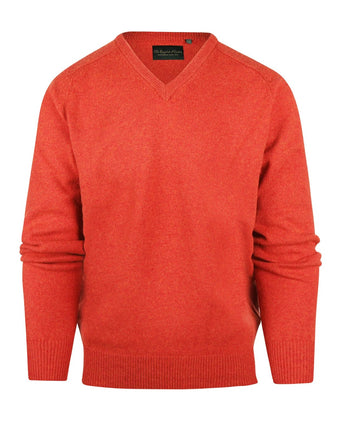 Classic Lambswool v-neck sweater | Red