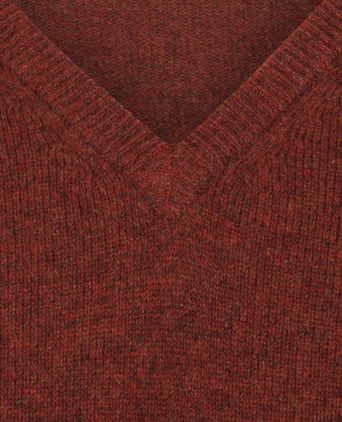 Pullover klassiek Lamswol v-hals | Rood