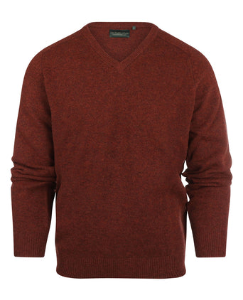 Pullover klassiek Lamswol v-hals | Rood