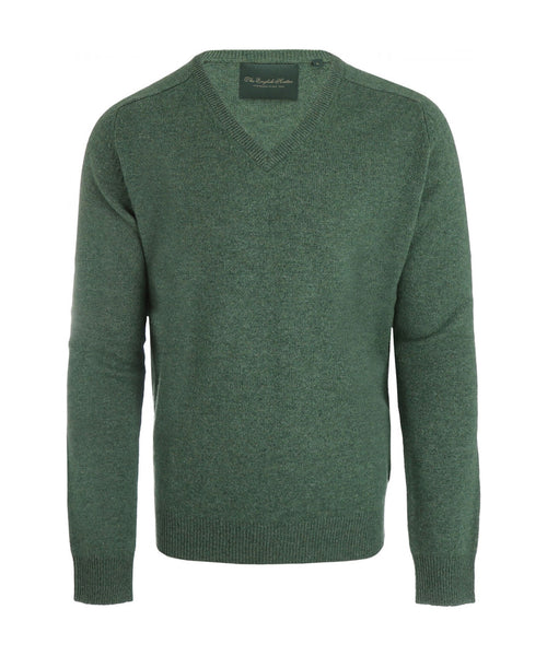 Classic Lambswool v-neck sweater | Green