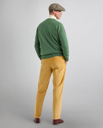 Pullover klassiek Lamswol v-hals | Groen