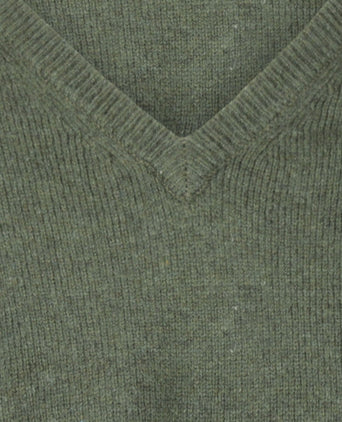 Pullover klassiek Lamswol v-hals | Groen