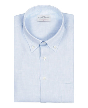 Overhemd linnen lange mouwen | Blauw