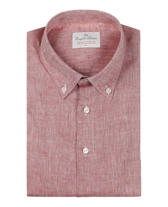 Overhemd linnen lange mouwen | Bordeaux Rood