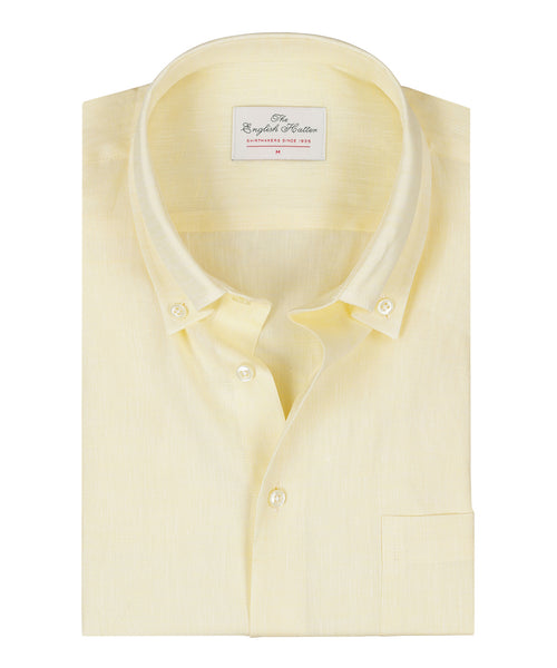 Shirt linen long sleeves | Yellow
