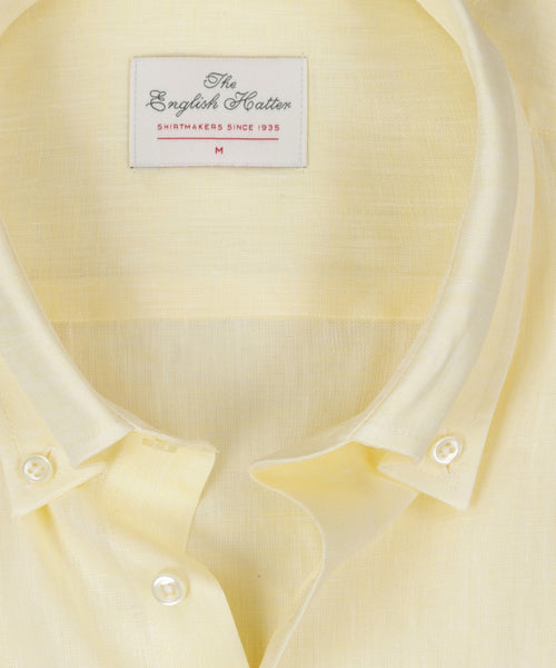 Shirt linen long sleeves | Yellow