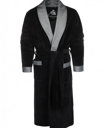 Terrycloth dressing gown | Black
