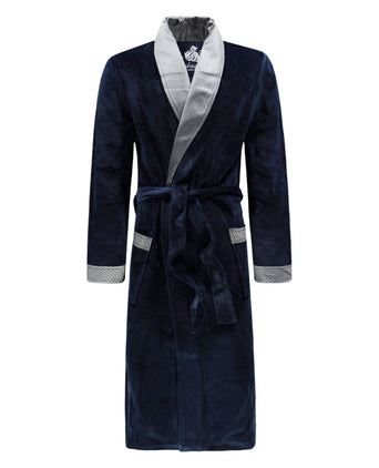 Terrycloth dressing gown | Navy Blue