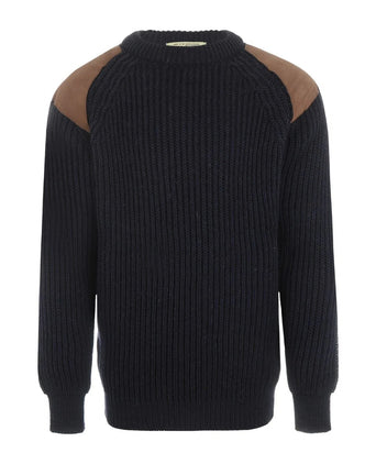 Swaledale Wool Crew Neck Sweater | Navy Blue