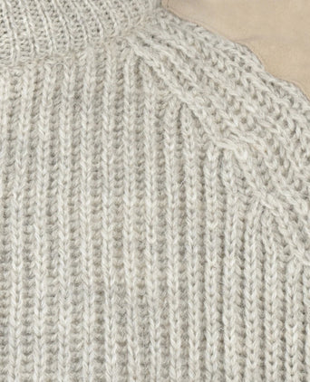 Swaledale Wool Crew Neck Sweater | Beige