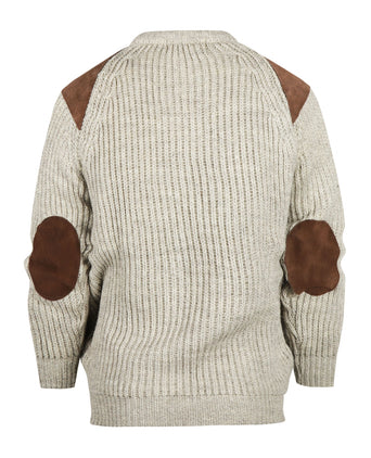 Swaledale Wool Crew Neck Sweater | Brown