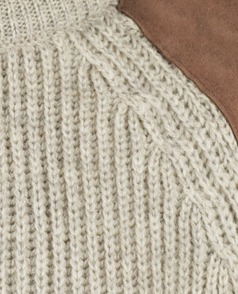 Swaledale Wool Crew Neck Sweater | Brown