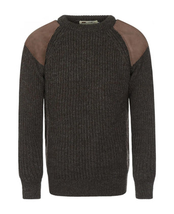 Swaledale Wool Crew Neck Sweater | Brown