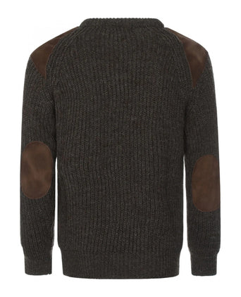 Swaledale Wool Crew Neck Sweater | Brown