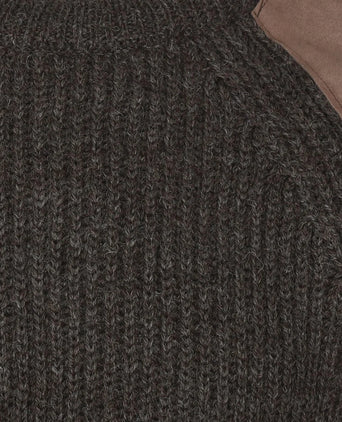 Swaledale Wool Crew Neck Sweater | Brown