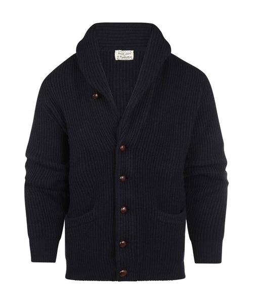 William Lockie Button Cardigan Shawl Collar | Navy