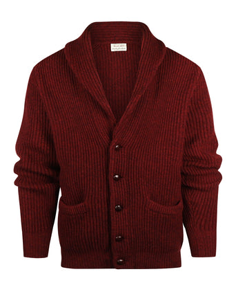 William Lockie Button Cardigan Shawl Collar | Red Velvet