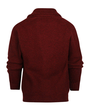 William Lockie Button Cardigan Shawl Collar | Red Velvet