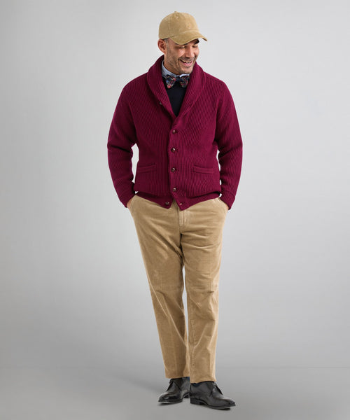 William Lockie Knotted Vest Shawl Collar | Bordeaux