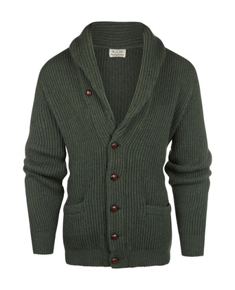 William Lockie Button Cardigan Shawl Collar | Rosemary