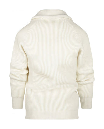 William Lockie Knotted Vest Shawl Collar | Ecru