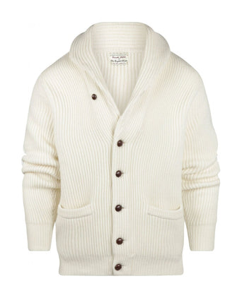 William Lockie Knotted Vest Shawl Collar | Ecru