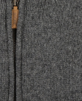 William Lockie Zip Vest Lambswool | Grey